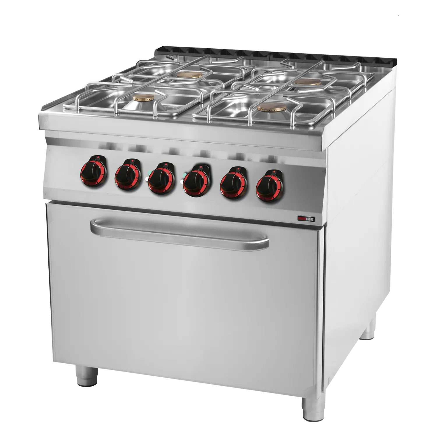 Fourneau combiné avec four à air chaud électrique GN 1/1 - 4x brûleur | REDFOX - SPT 90/80 11 GE