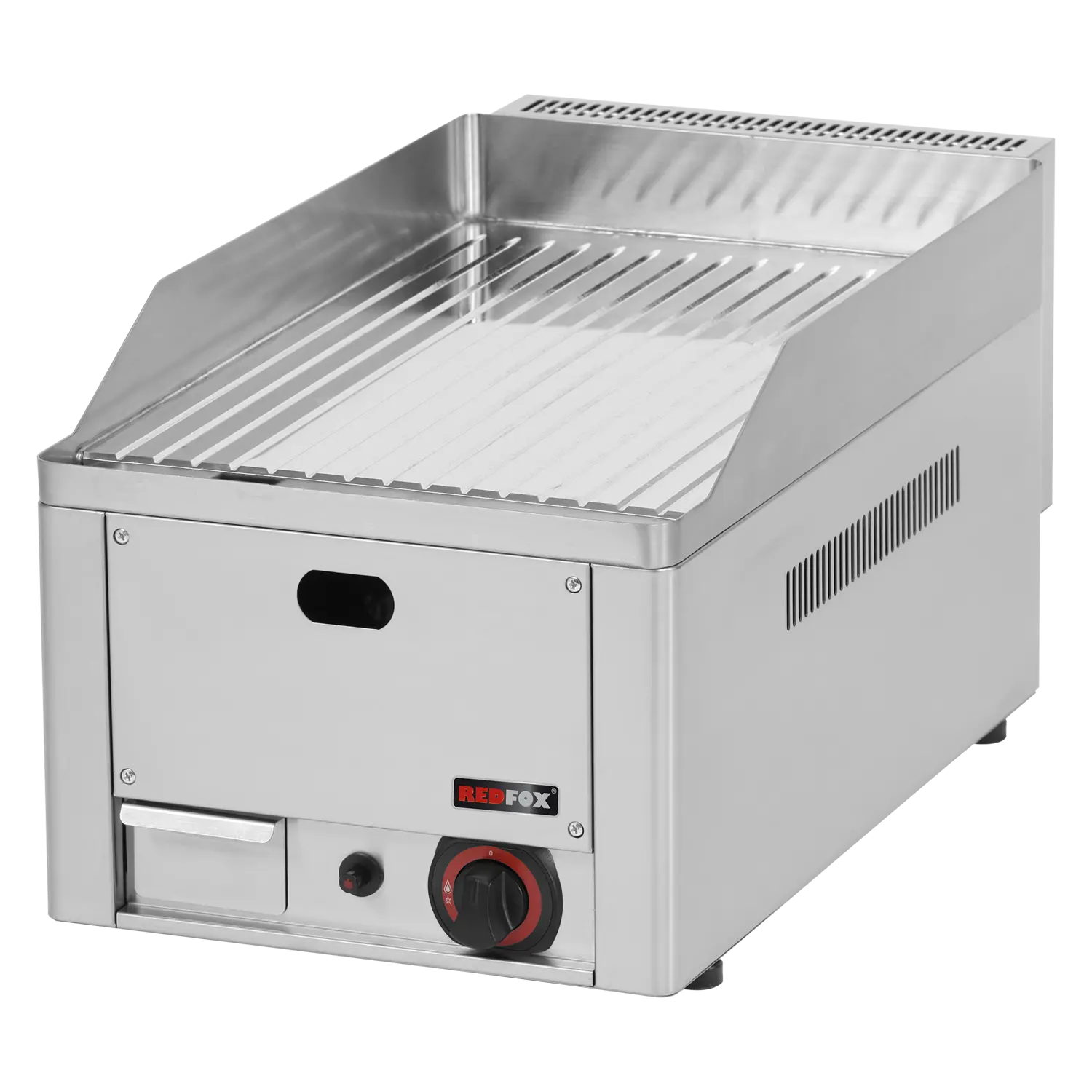 Plaque de cuisson 32x48 à gaz chromée nervurée TOP | REDFOX - FTRC 30 G