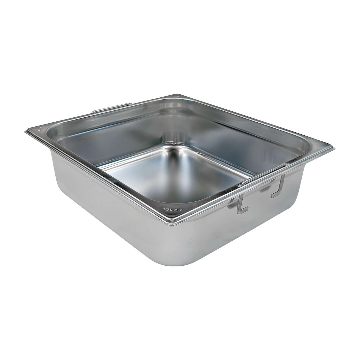 Bac gastronorme GN 2/3 - 100 poignées escamontables en inox | REDFOX - GN 2/3-100 U