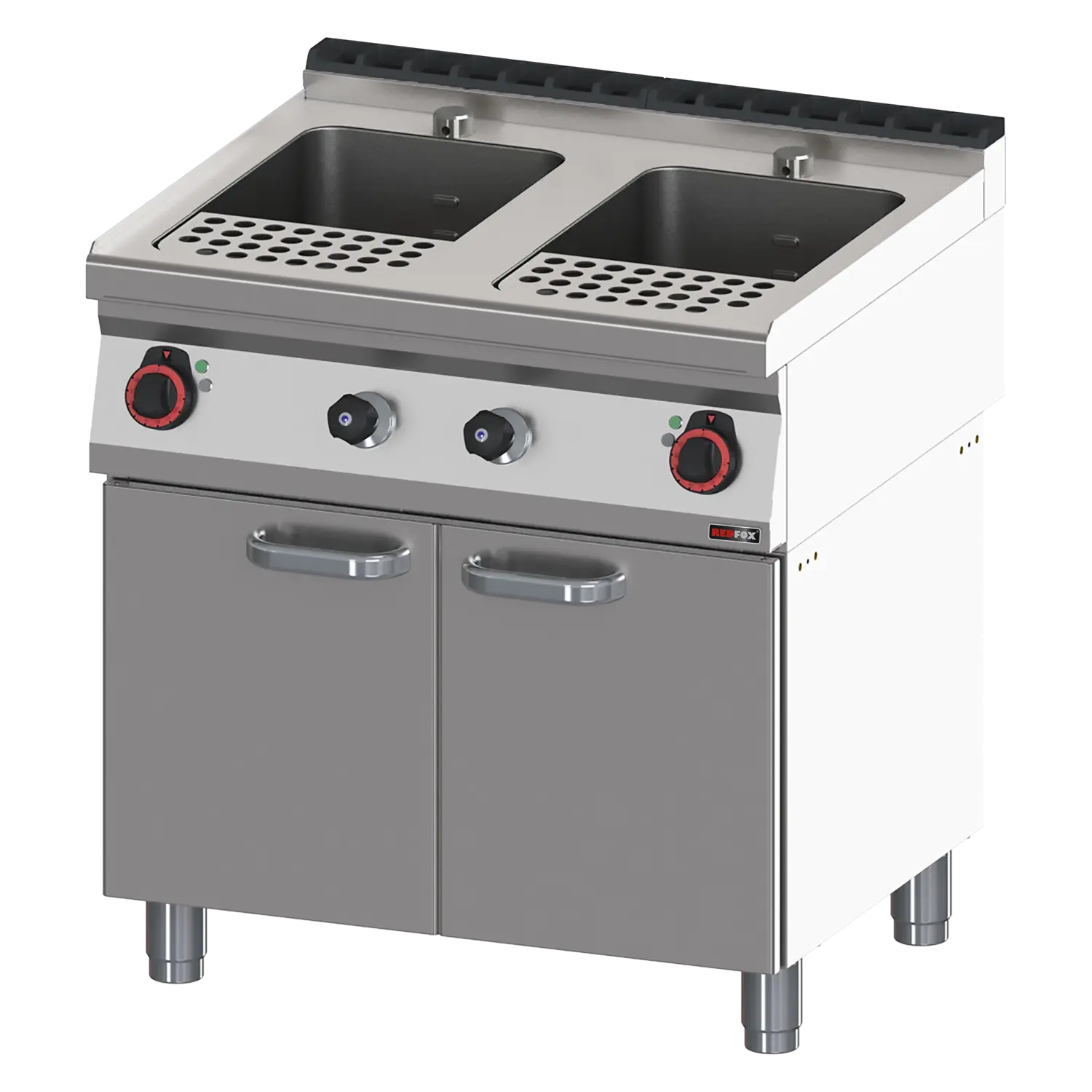 Cuiseur à pâtes électrique 23 + 23 l avec soubassement 400 V | REDFOX - VT 70/80 E