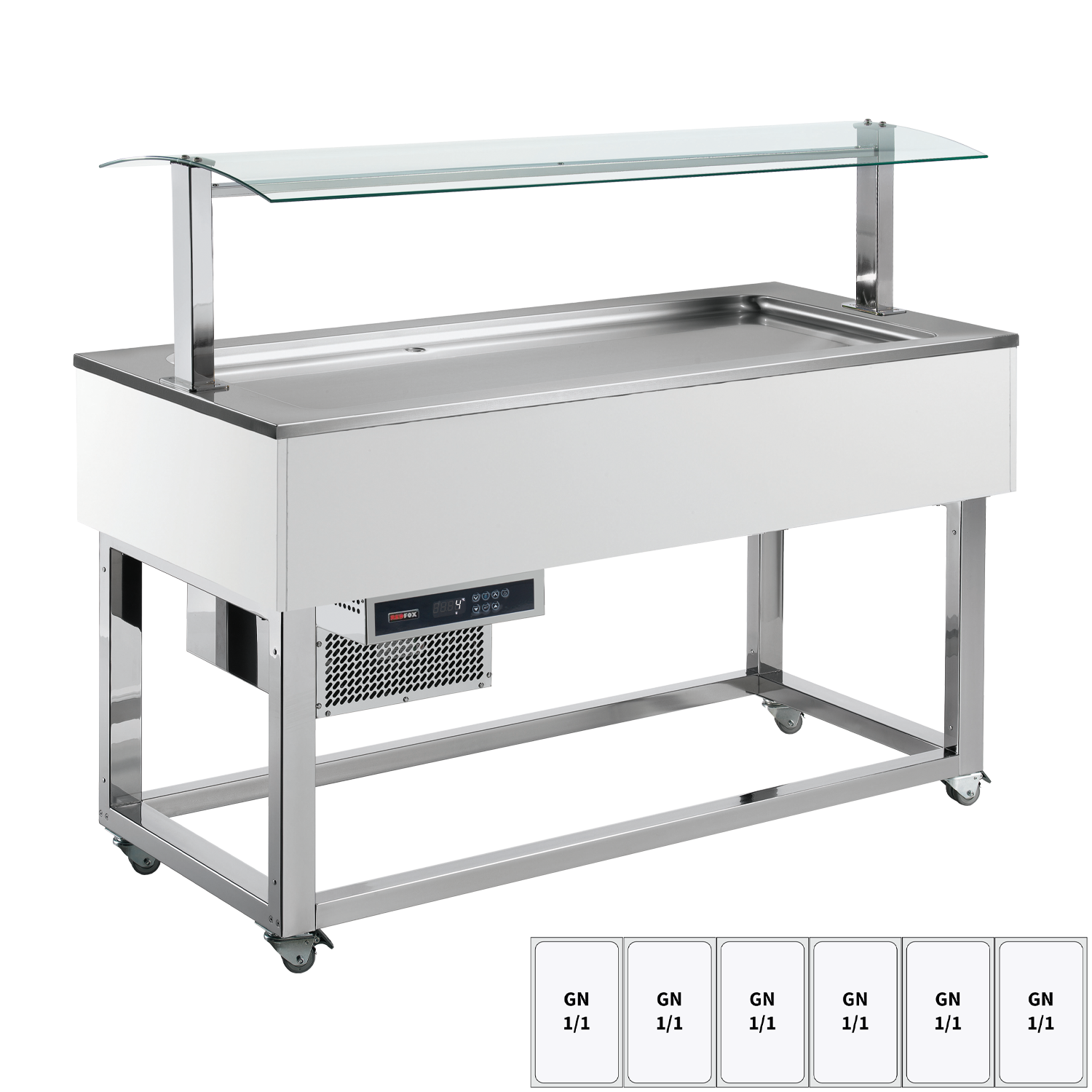 Buffet à froid positif GN 6-1/1 RAL | REDFOX - ES LIME+ 6R