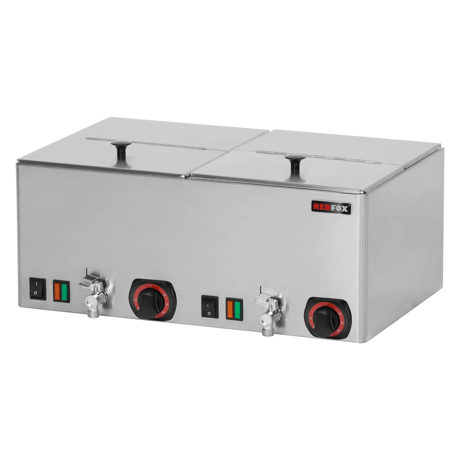 Chauffe charcuterie double avec robinet de vidange 2x GN 1/2 | REDFOX - WEV 11