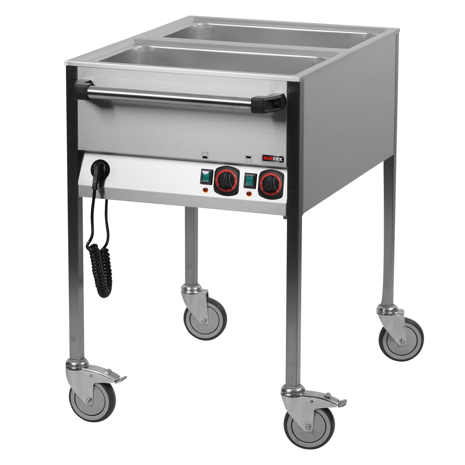 Bain marie  électrique GN 2-1/1 commande sur le côté court | REDFOX - VLPK 2120