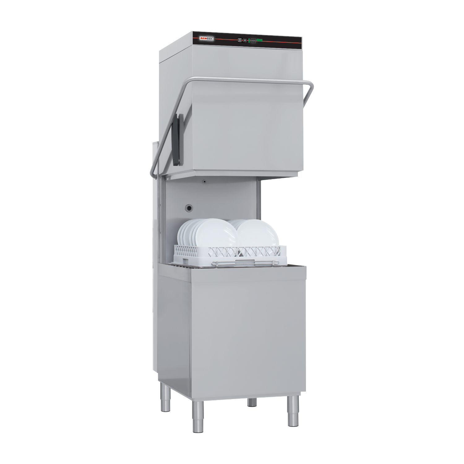 Lave-vaisselle à capot revêtement simple, panneau de commande en haut, 50x50 - 400 V | REDFOX - QQI 102/TOP
