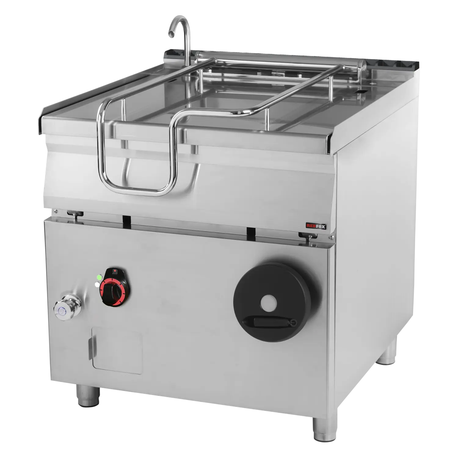 Sauteuse basculante manuelle électrique 80 l fond en inox | REDFOX - BR 90/80 E/N