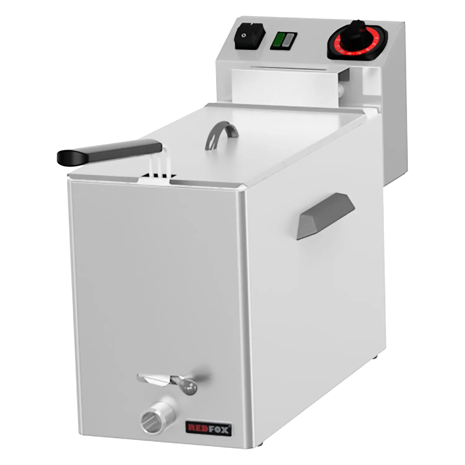 Friteuse électrique pour les poissons  0,43 kW/l, 8 l TOP avec robinet de vidange 230 V | REDFOX - FE 08 V
