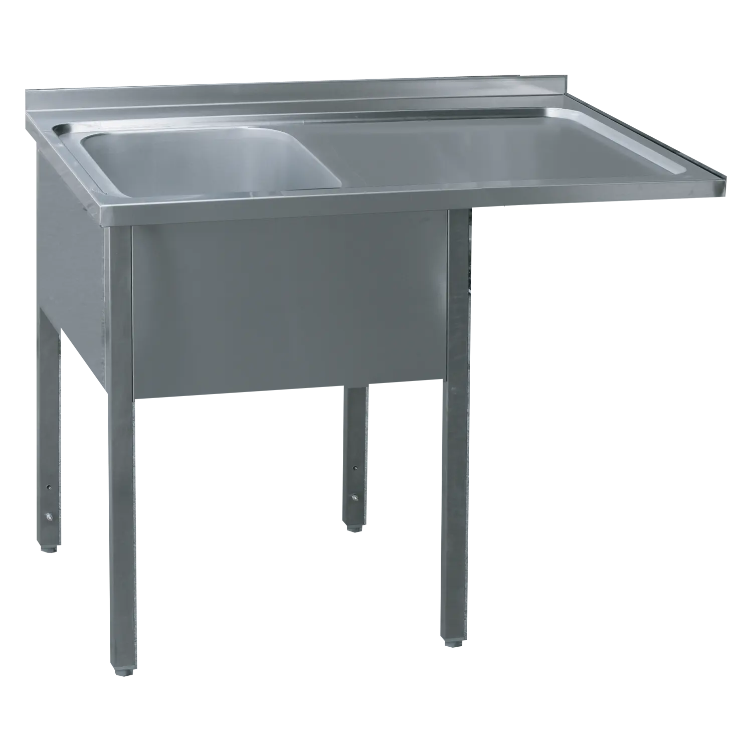 Table de lavage 160x70x90 - 1x évier 50x40x30 égouttoir droit | REDFOX - MSJOP/M 7016