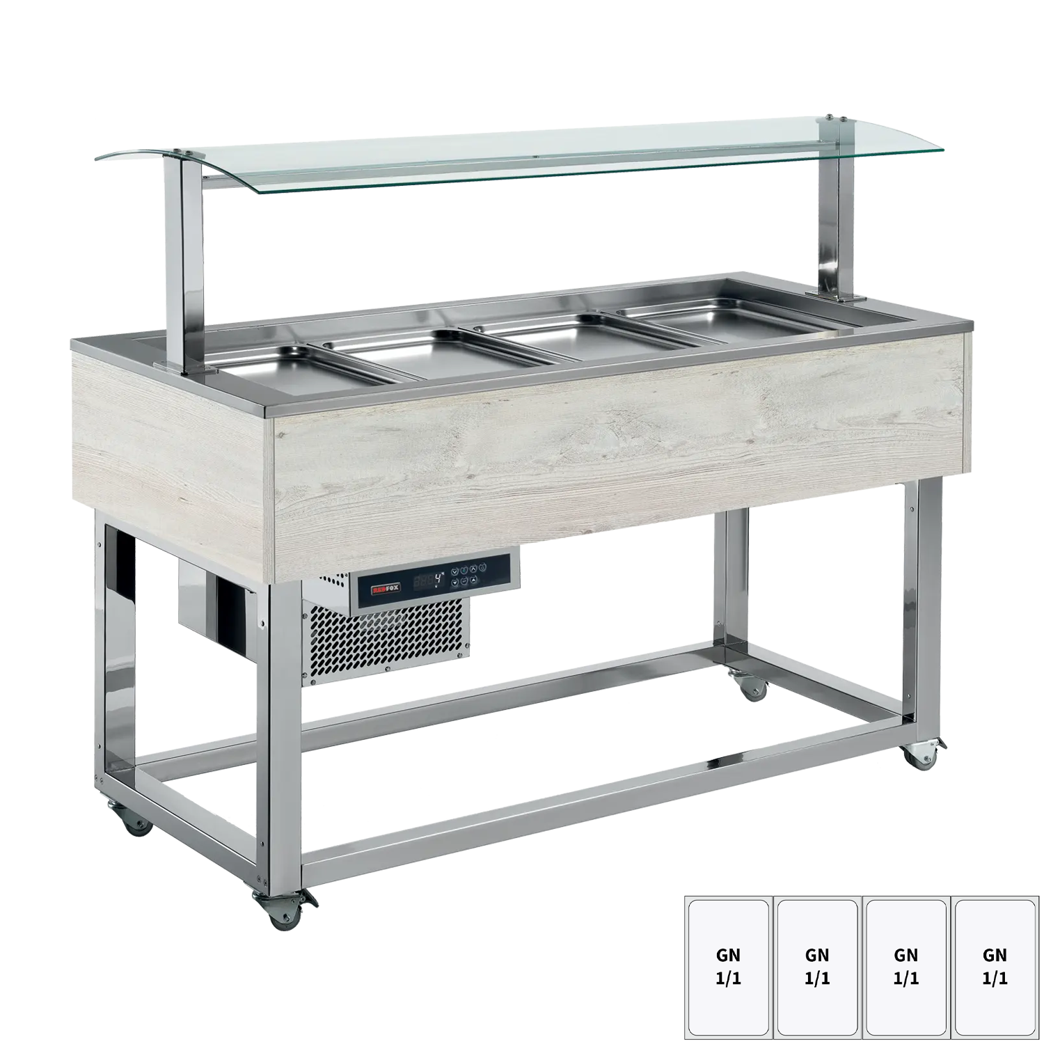 Buffet à froid positif GN 4-1/1 Hemlock | REDFOX - ES GREEN+ 4H