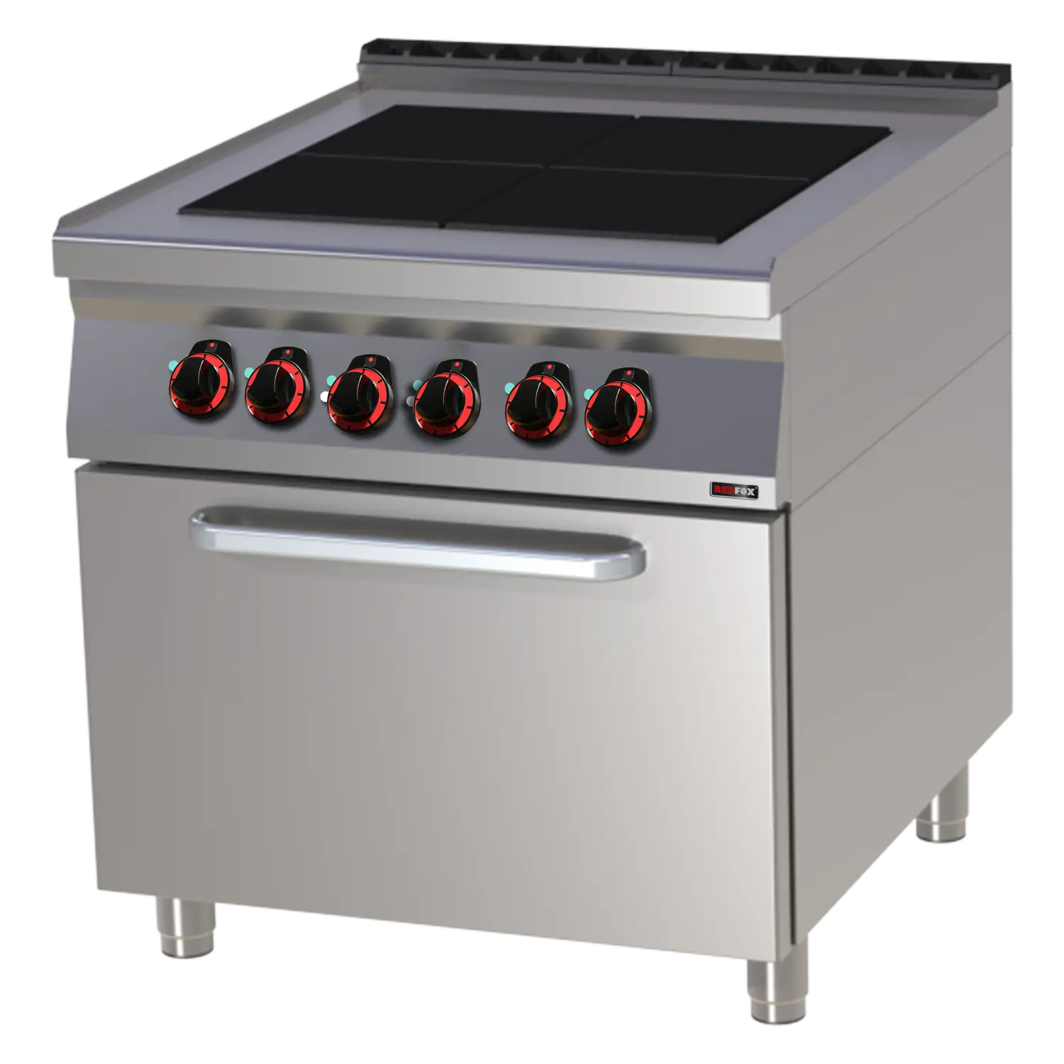 Fourneau électrique avec four électrique statique GN 2/1 - 4x feu  | REDFOX - SPLT 90/80 21 E