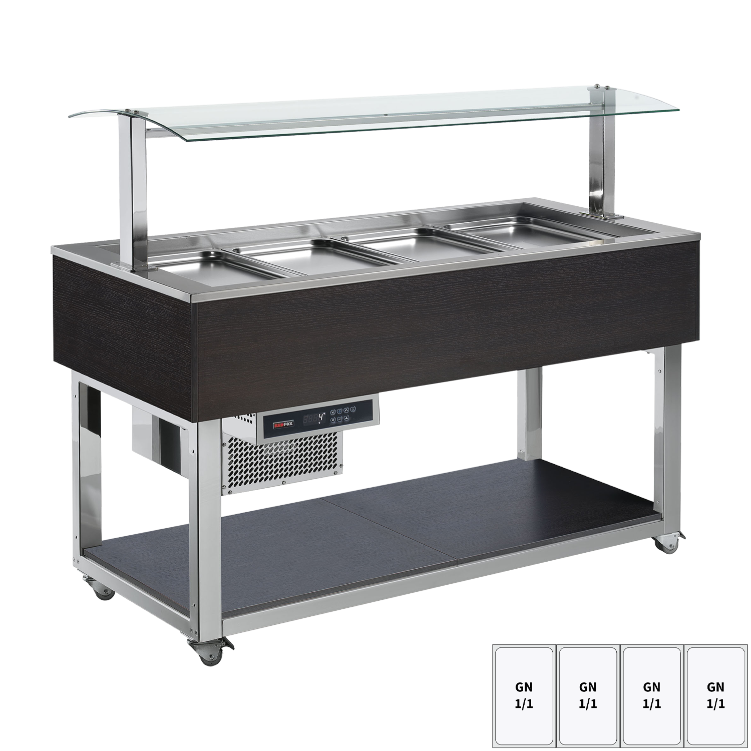 Buffet à froid positif GN 4-1/1 Wenge | REDFOX - ES GREEN+ 4W