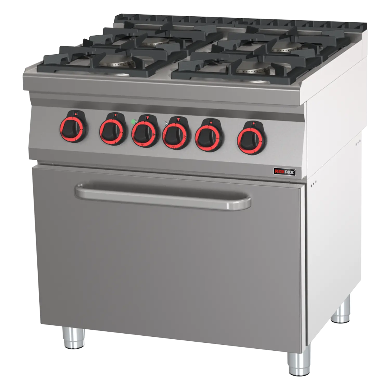 Fourneau combiné avec four électrique statique GN 2/1 - 4x brûleur ECO | REDFOX - SPBT 70/80 21 GE