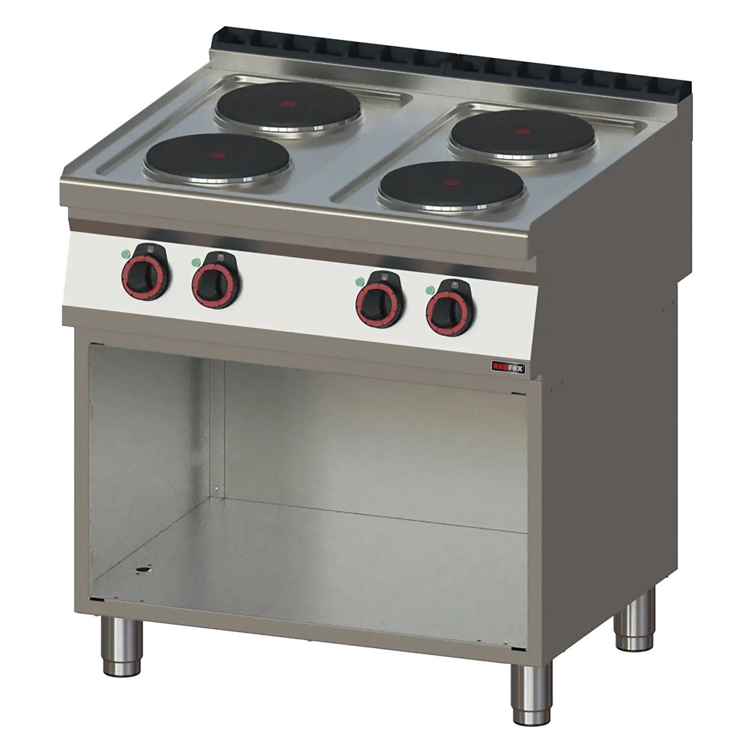 Fourneau électrique 4x feu avec soubassement 400 V | REDFOX - SP 70/80 E