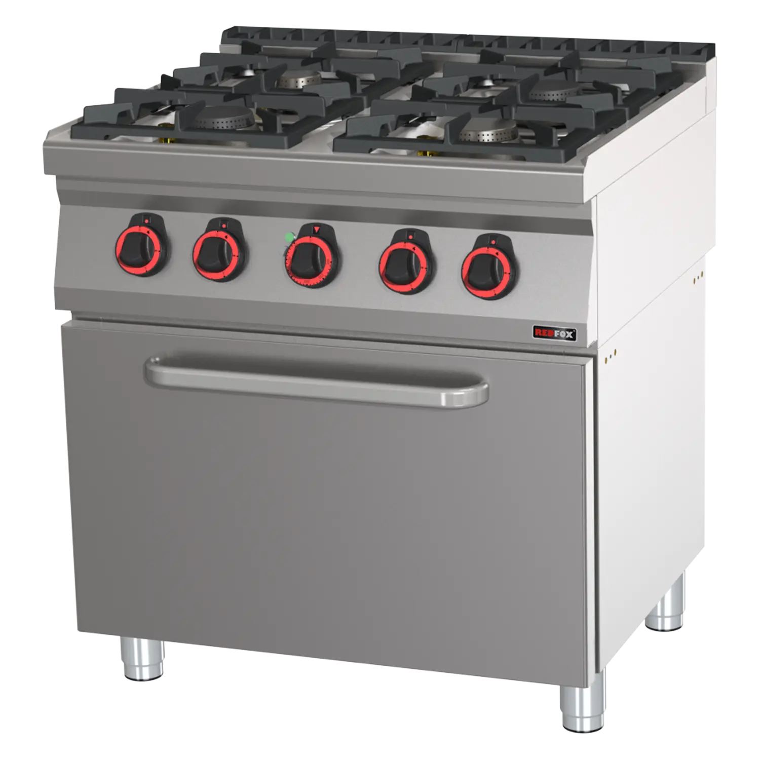 Fourneau combiné avec four à air chaud électrique GN 1/1 - 4x brûleur | REDFOX - SPT 70/80 11 GE