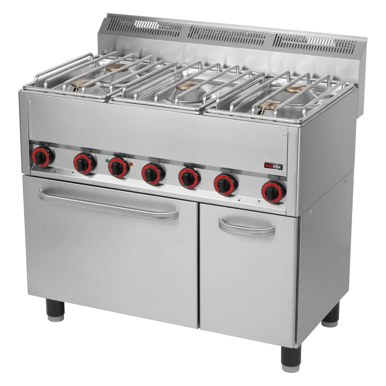 Fourneau combiné avec four à air chaud électrique GN 1/1 - 5x brûleur | REDFOX - SPT 90/5 GLS