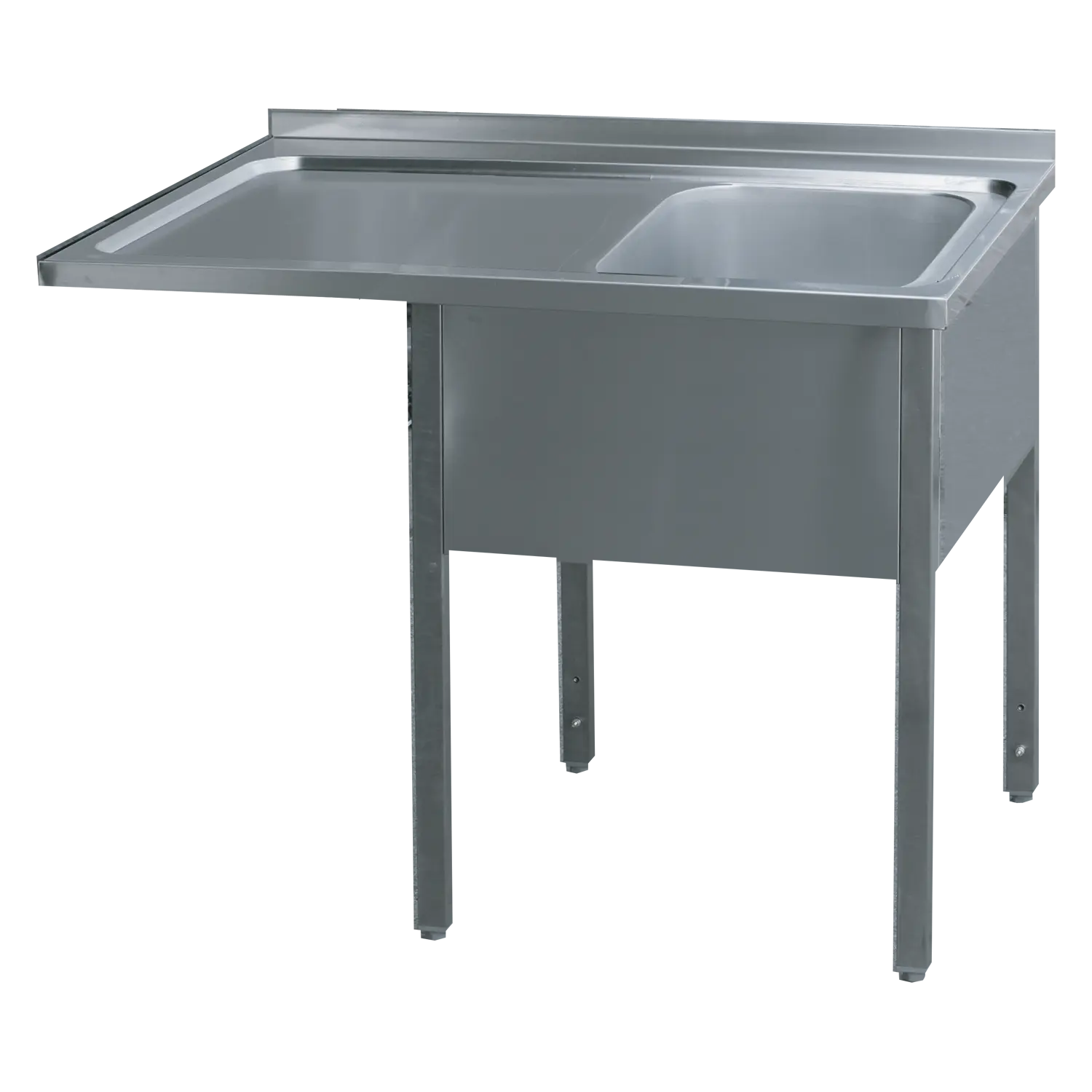 Table de lavage 140x70x90 - 1x évier 50x40x30 égouttoir gauche | REDFOX - MSJOL/M 7014