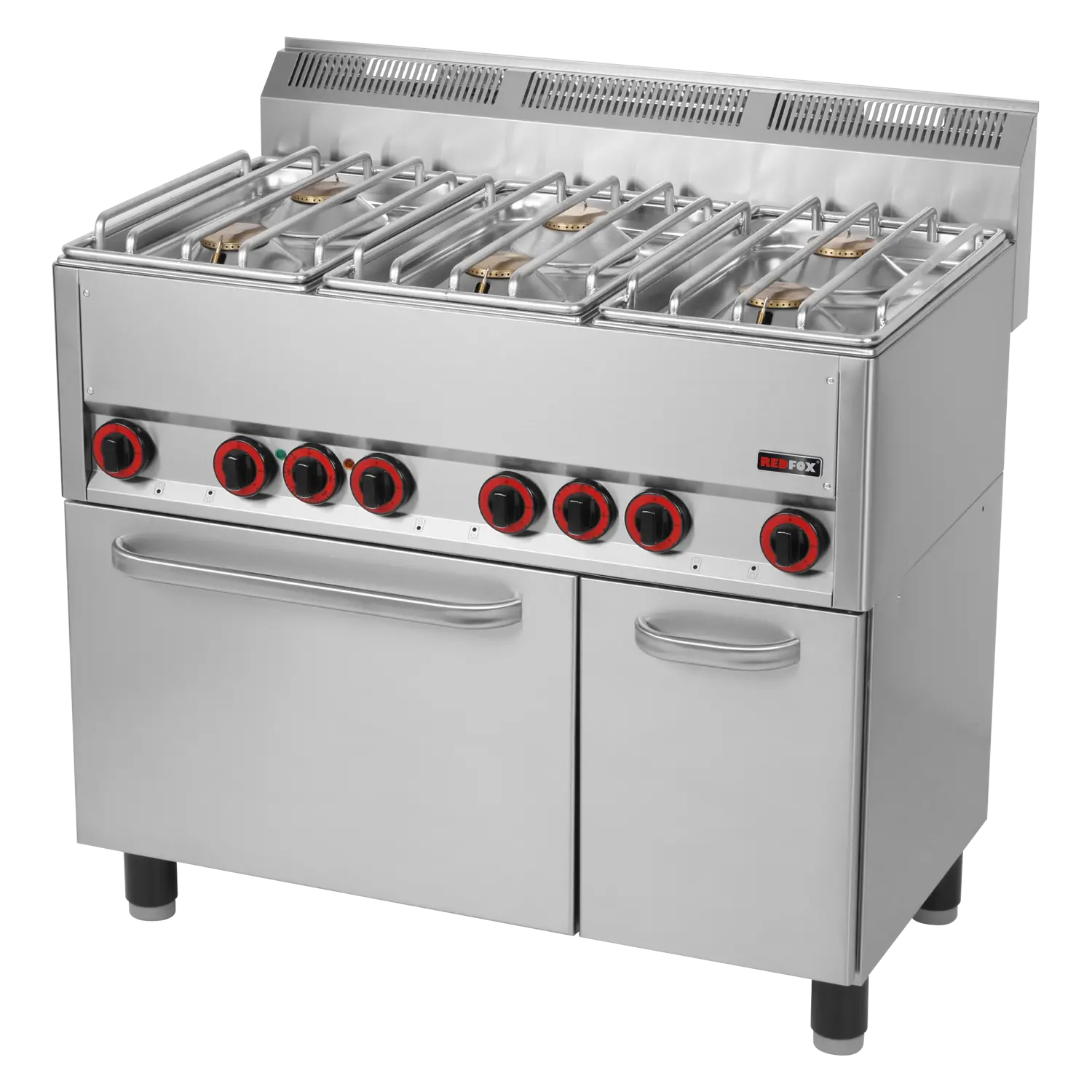Fourneau combiné avec four à air chaud électrique GN 1/1 - 6x brûleur | REDFOX - SPT 90 GLS