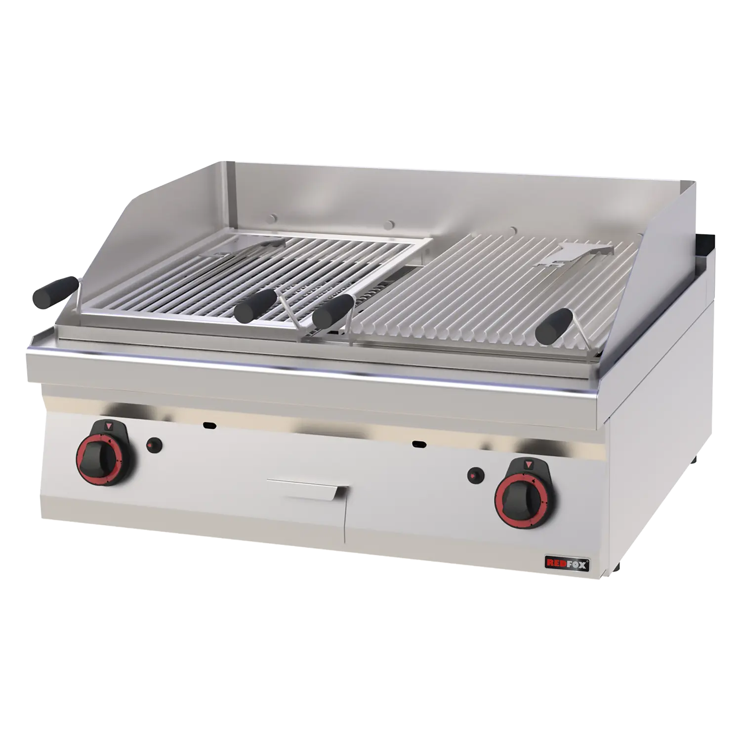 Grill pierre de lave à gaz double 2x 52x36 sans soubassement | REDFOX - GL 70/08 G