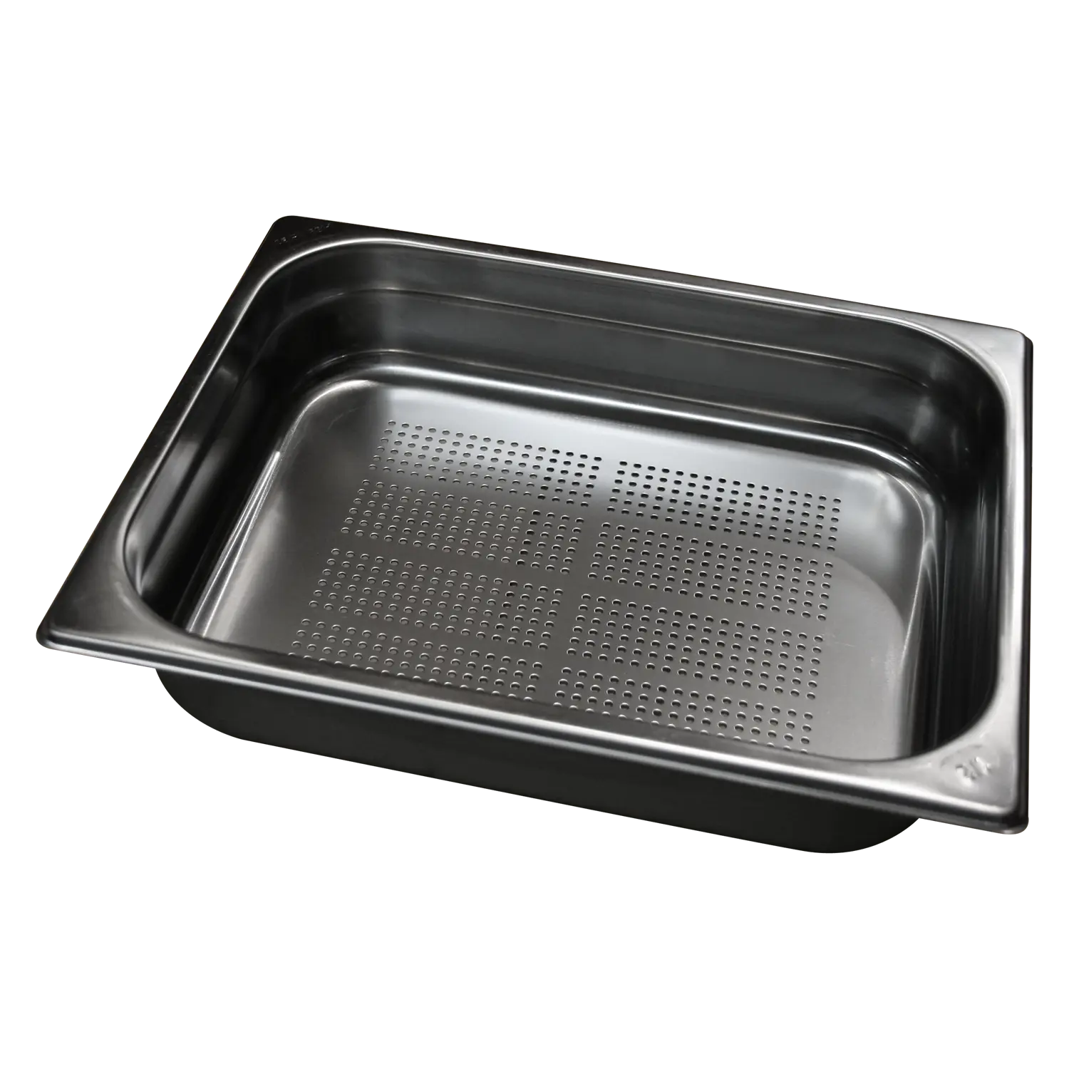 Bac gastronorme perforé GN 1/2 - 150 poignées escamontables en inox | REDFOX - GND 1/2-150 U