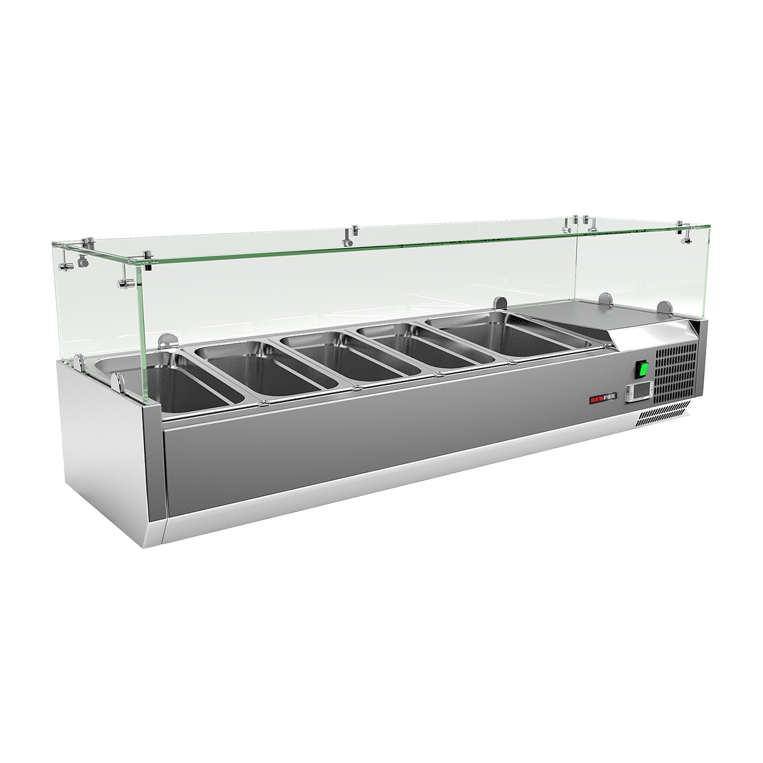 Vitrine refrigerée de comptoir 1x GN 1/2 + 4x GN 1/3 | REDFOX - MCH 3140