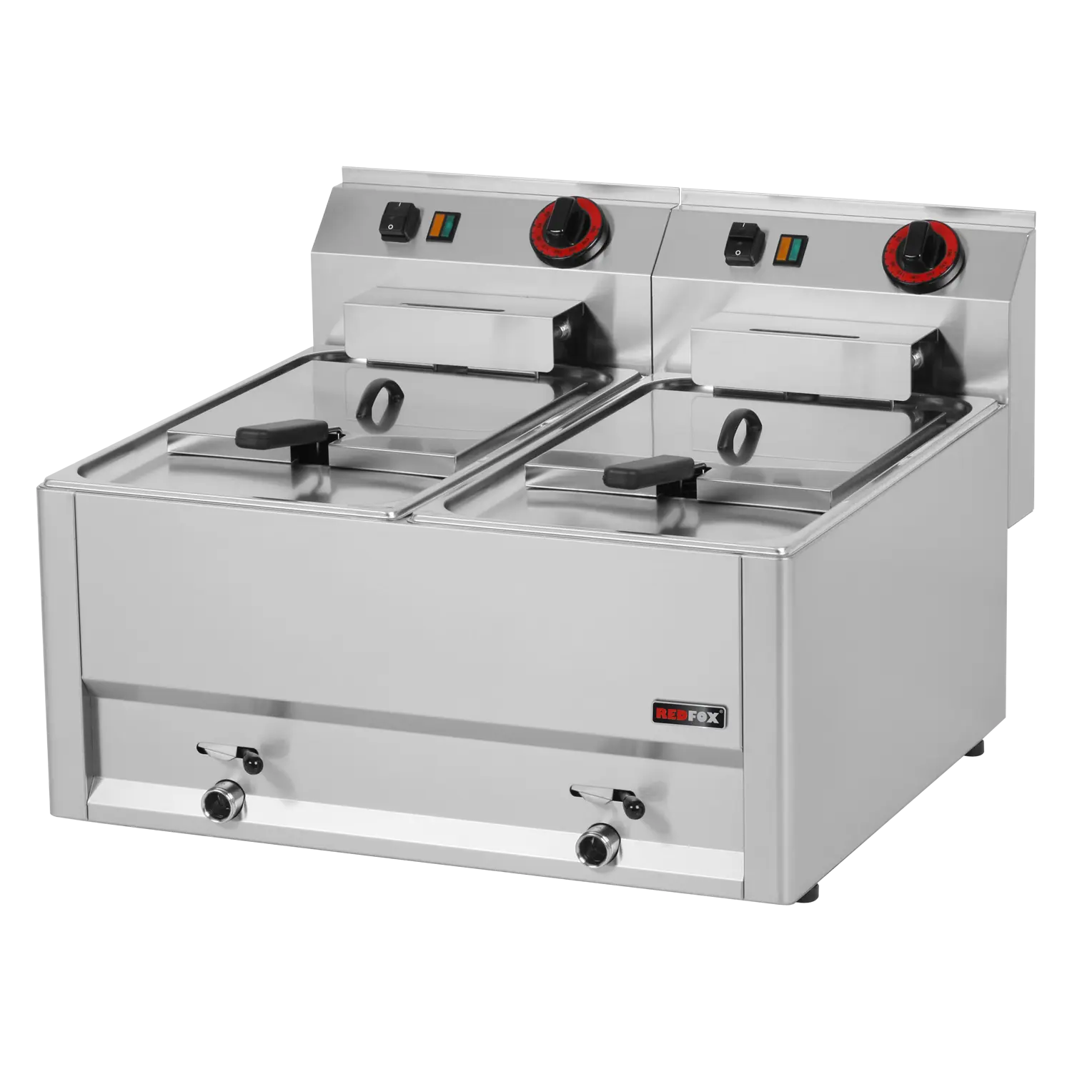 Friteuse électrique double 0,75 kW/l, 8+8 l sans soubassement 400 V | REDFOX - FE 60 ELT