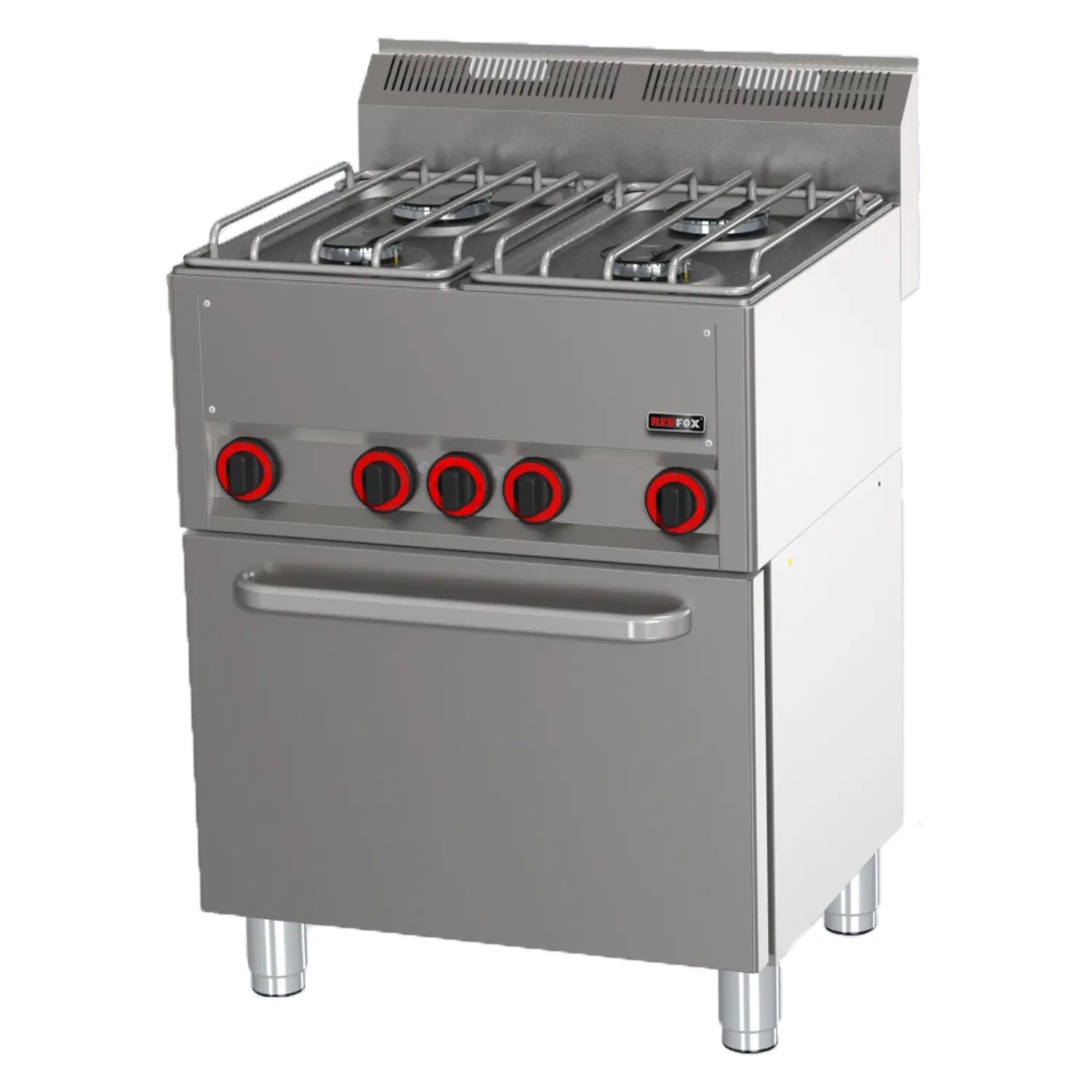Fourneau combiné avec four à air chaud électrique GN 1/1 - 4x brûleur | REDFOX - SPT 60 GL