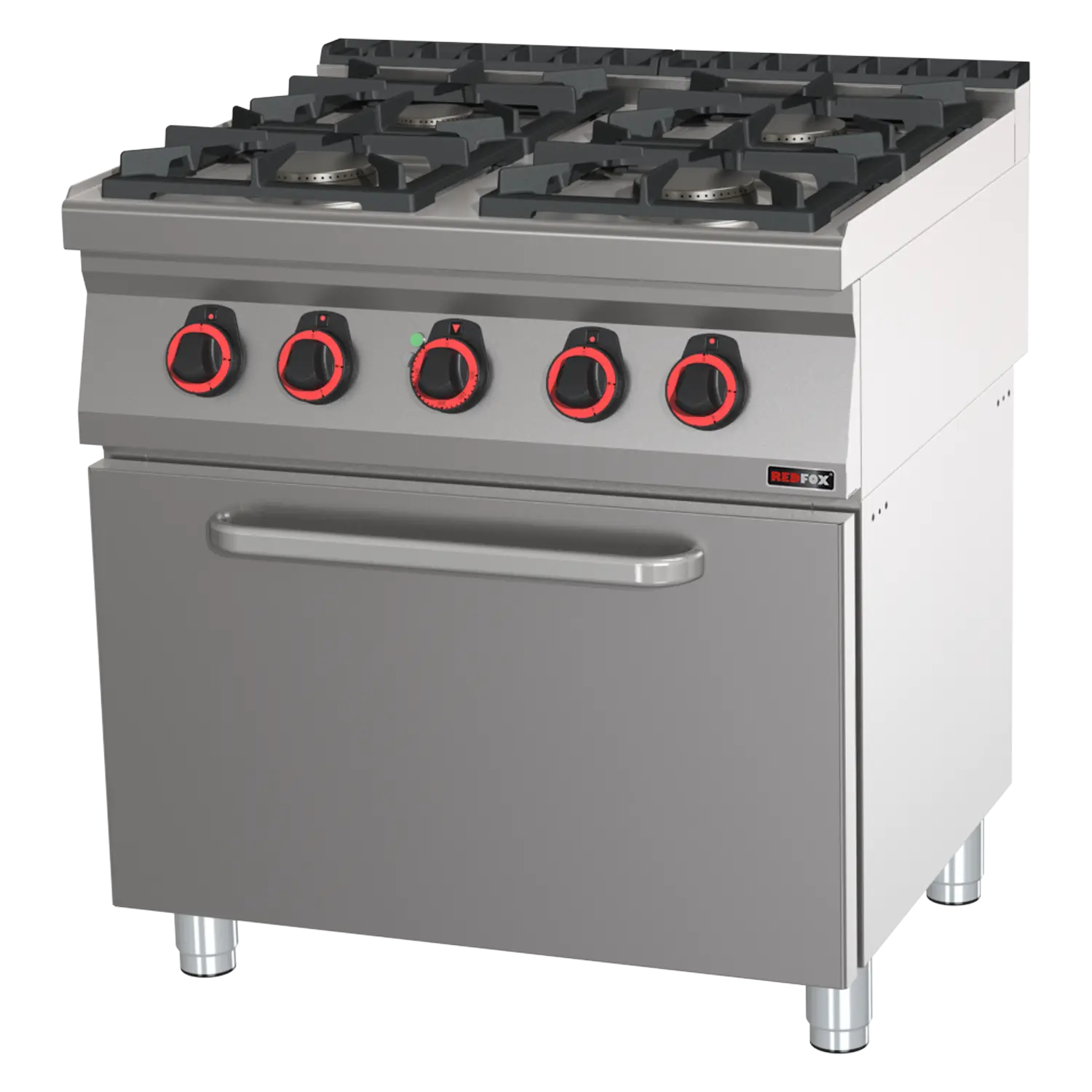 Fourneau combiné avec four à air chaud électrique GN 1/1 - 4x brûleur ECO | REDFOX - SPBT 70/80 11 GE