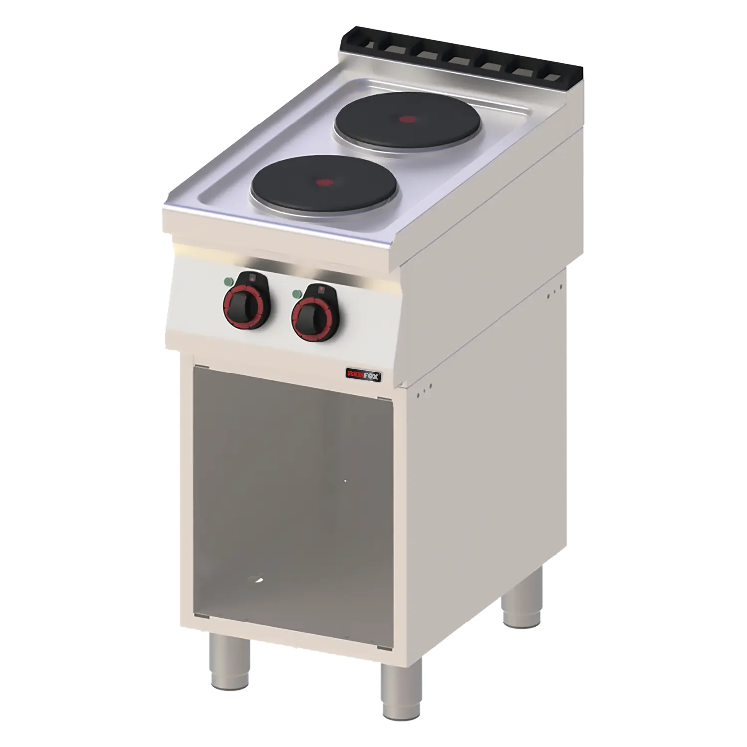 Fourneau électrique 2x feu avec soubassement 400 V | REDFOX - SP 70/40 E