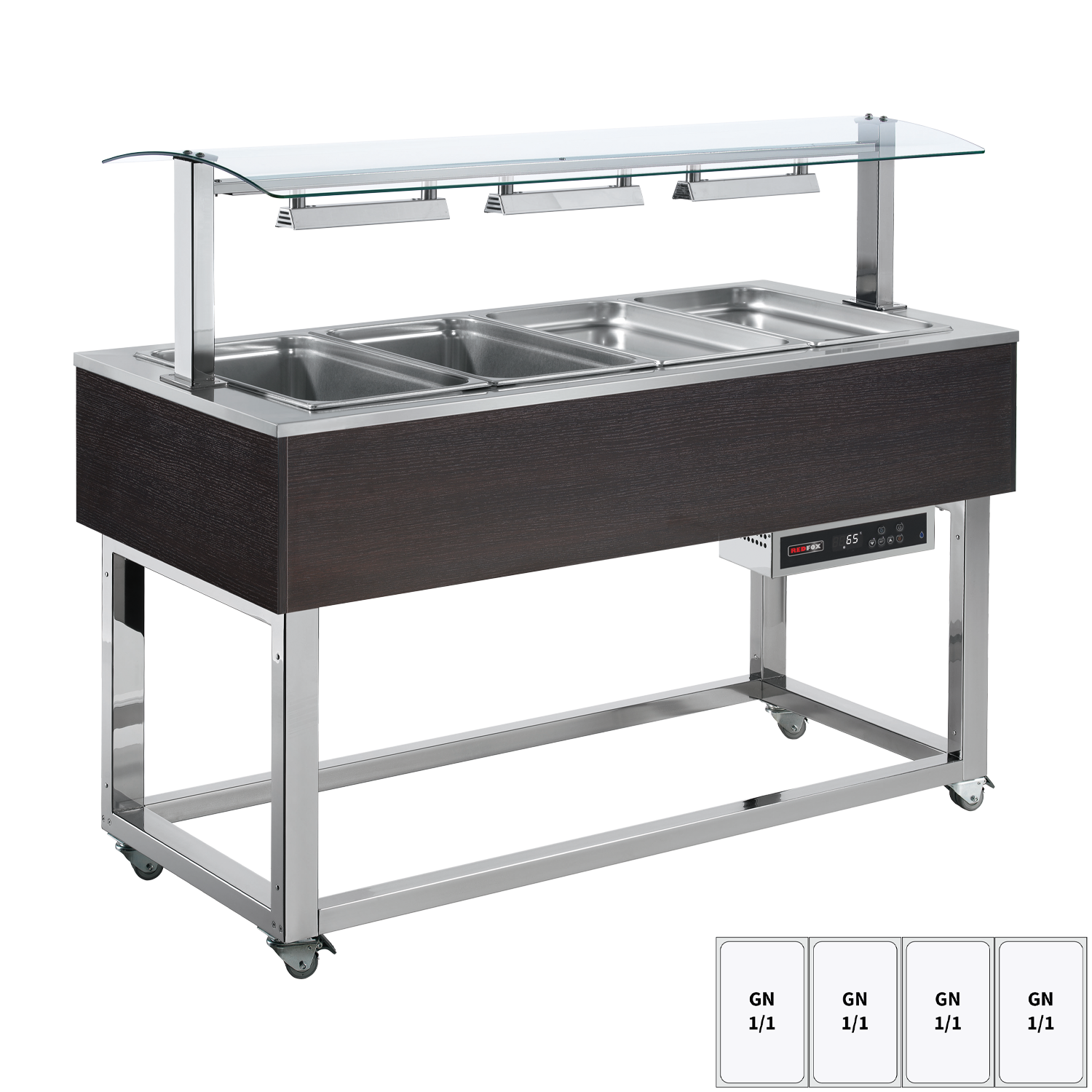Buffet chauffé, à eau GN 4-1/1 Wenge | REDFOX - ES RED+ 4W