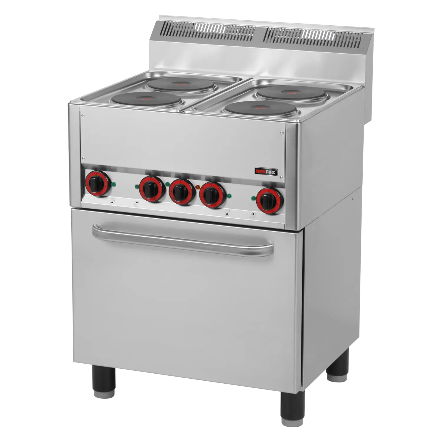 Fourneau électrique avec four à air chaud électrique GN 1/1 - 4x feu 400 V | REDFOX - SPT 60 ELS