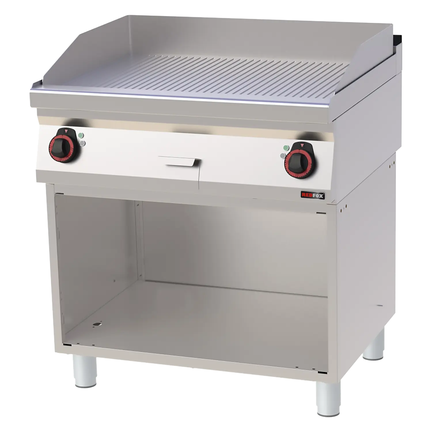 Plaque de cuisson 80x51 électrique nervurée avec soubassement 400 V | REDFOX - FTR 70/80 E