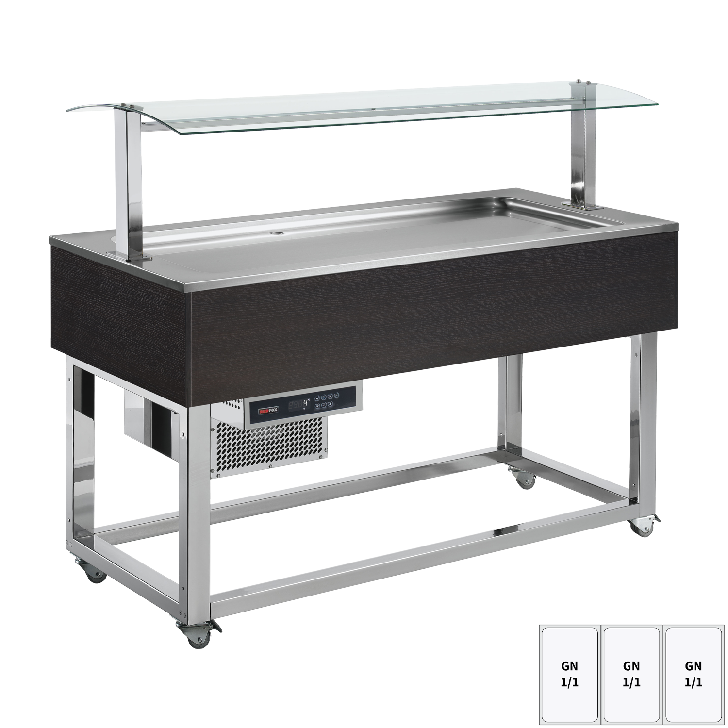 Buffet à froid positif GN 3-1/1 Wenge | REDFOX - ES LIME+ 3W
