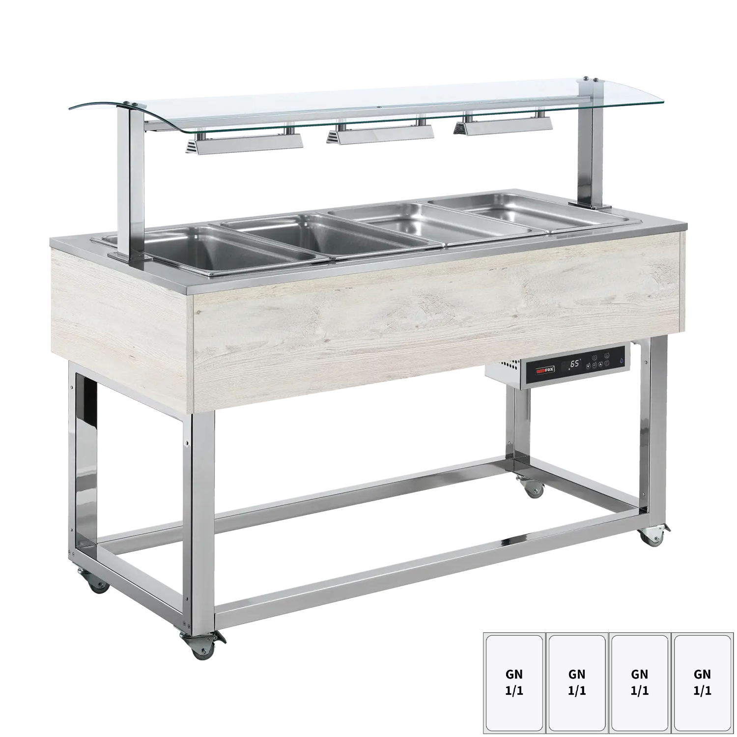 Buffet chauffé, à eau GN 4-1/1 Hemlock | REDFOX - ES RED+ 4H