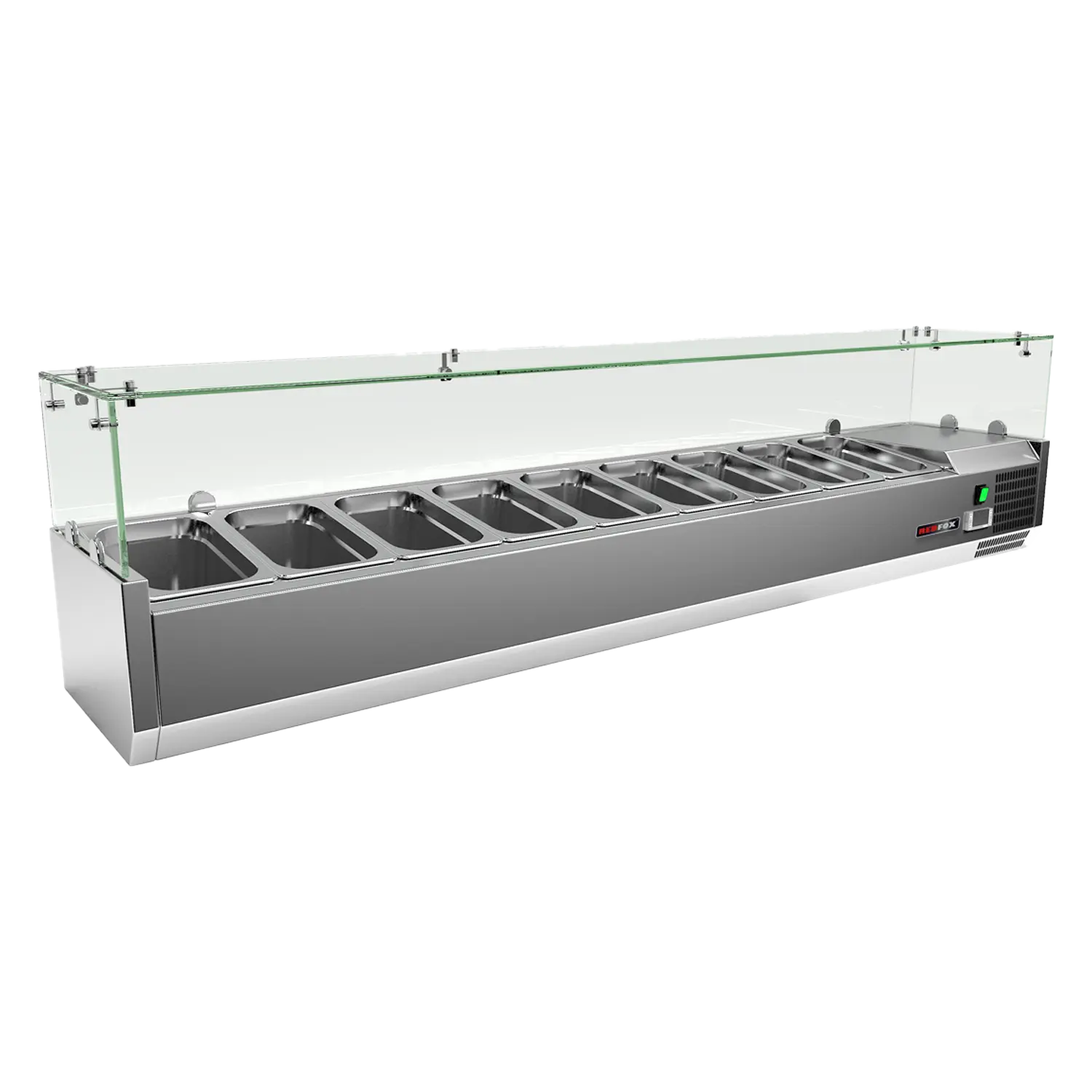 Vitrine refrigerée de comptoir 8 x GN 1/4 | REDFOX - MCH 4180