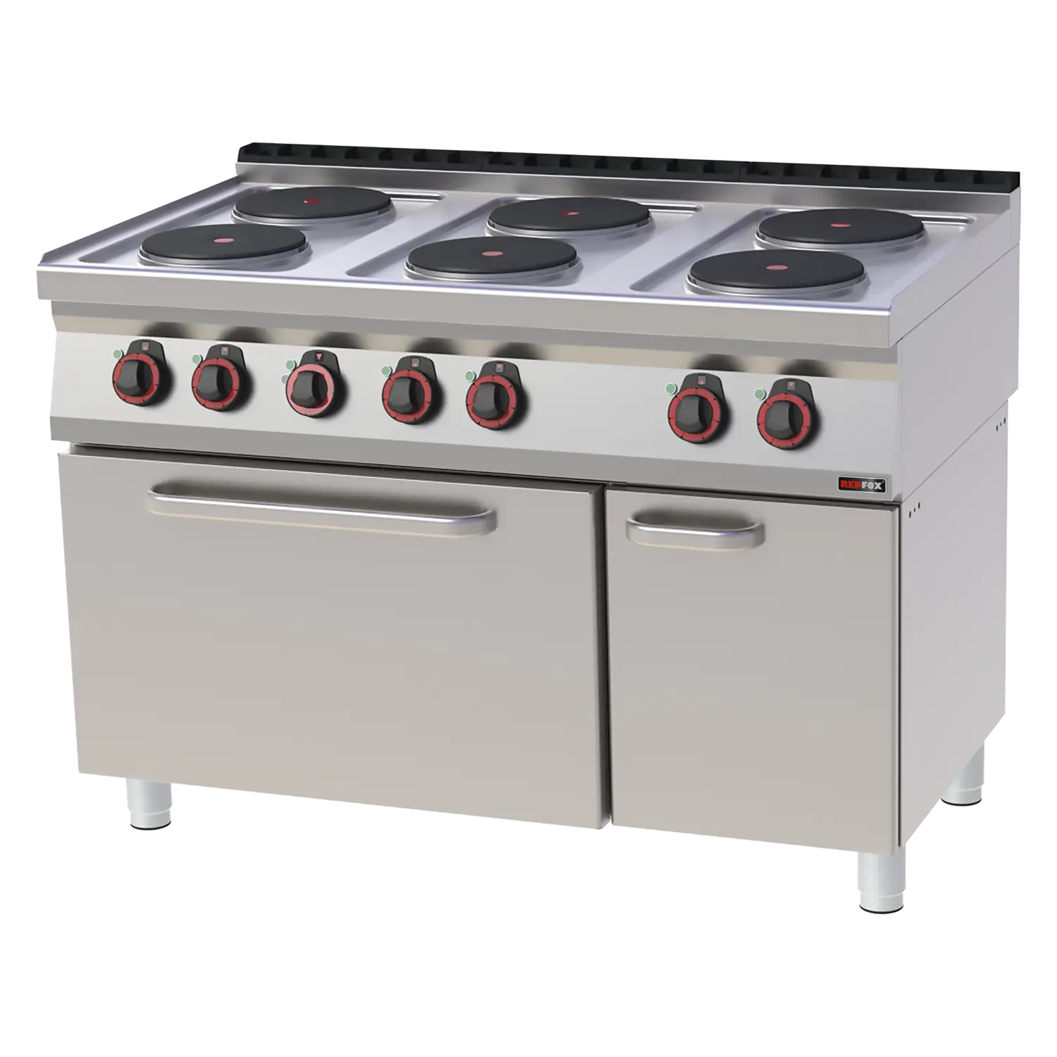 Fourneau électrique avec four à air chaud électrique GN 1/1 - 6x feu 400 V | REDFOX - SPT 70/120 11 E