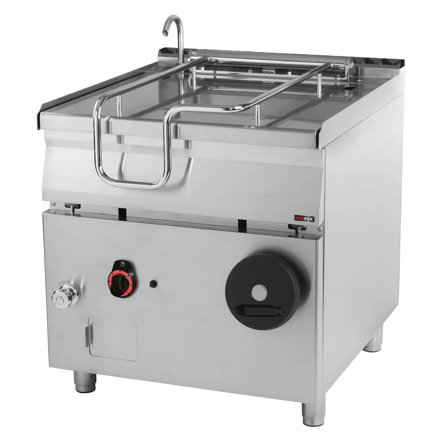 Sauteuse basculante manuelle à gaz 80 l fond en inox | REDFOX - BR 90/80 G/N