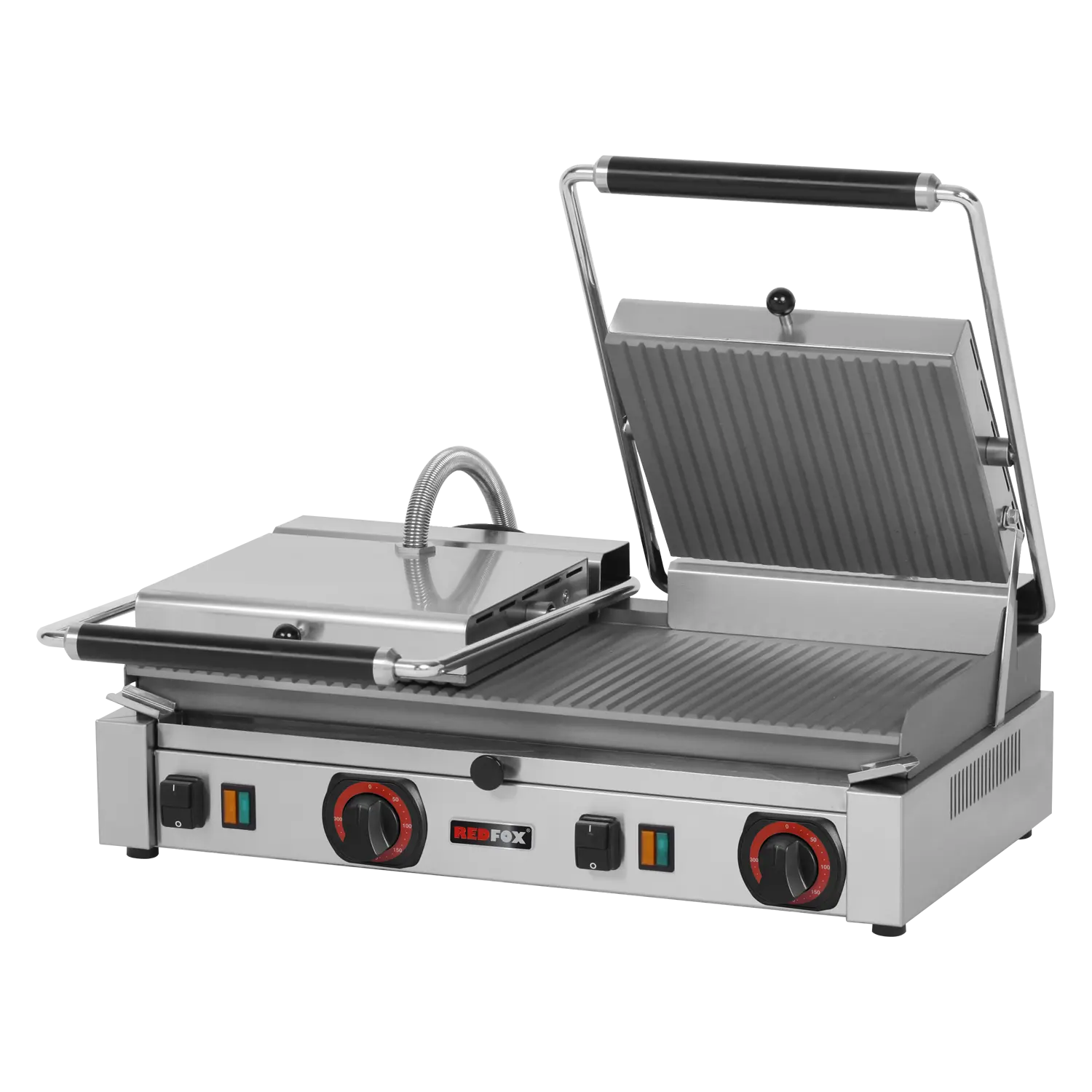 Gril de contact électrique nervuré 57x24 400 V | REDFOX - PD 2020 R