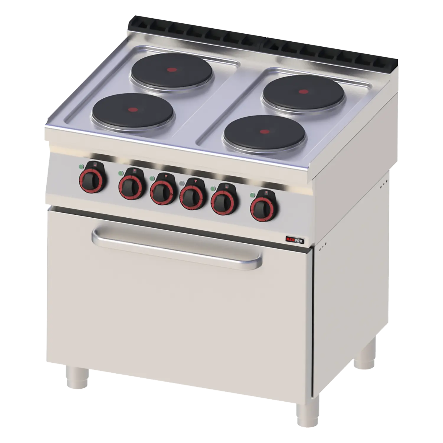 Fourneau électrique avec four électrique statique GN 2/1 - 4x feu 400 V | REDFOX - SPT 70/80 21 E