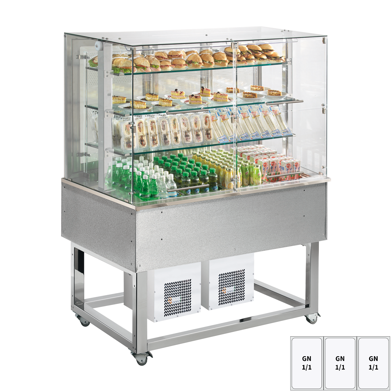 Vitrine refrigerée GN 3-1/1 ouverture vers le haut | REDFOX - ES PLATINUM+ 3 DF