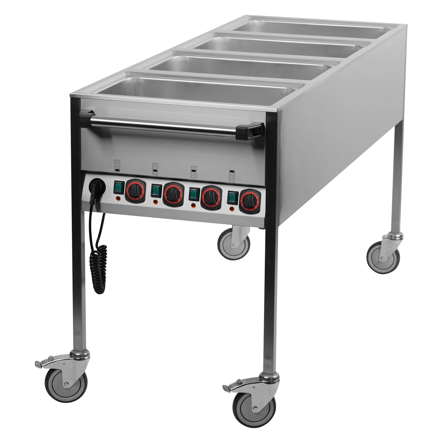 Bain marie  électrique GN 4-1/1 commande sur le côté court | REDFOX - VLPK 4120