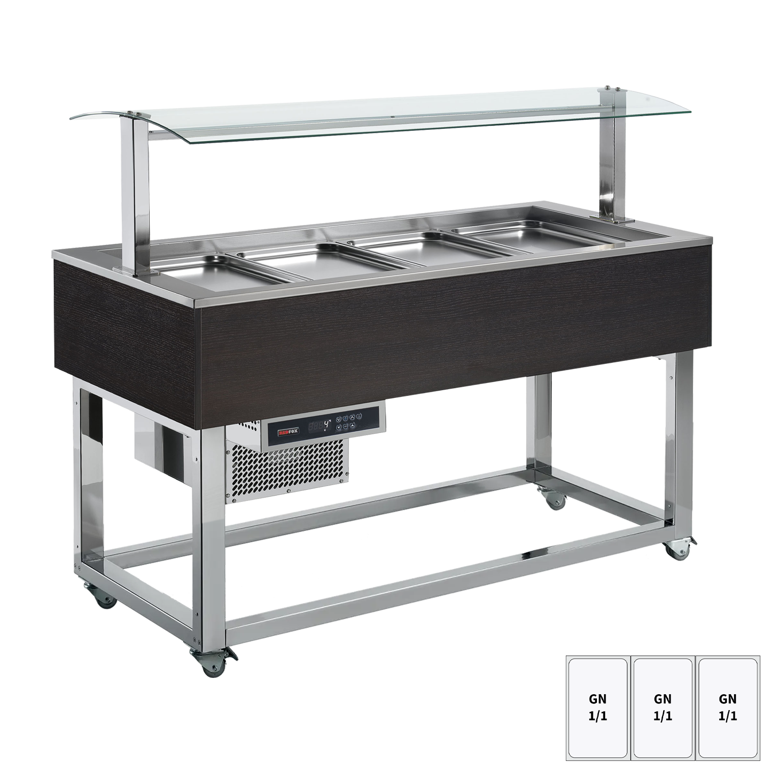 Buffet à froid positif GN 3-1/1 Wenge | REDFOX - ES GREEN+ 3W