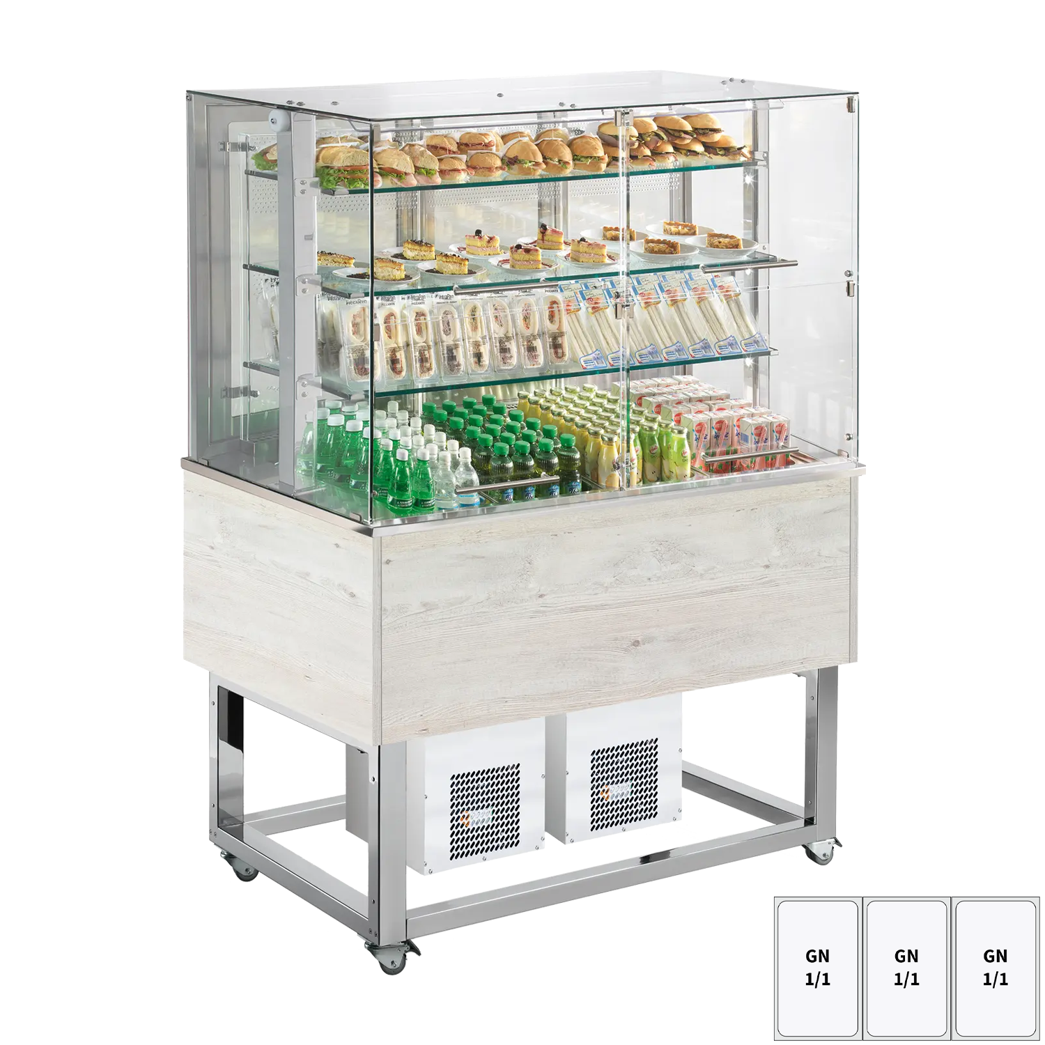 Vitrine refrigerée GN 3-1/1 cache du bas, ouverture vers le haut, Hemlock | REDFOX - ES PLATINUM+ 3H DF