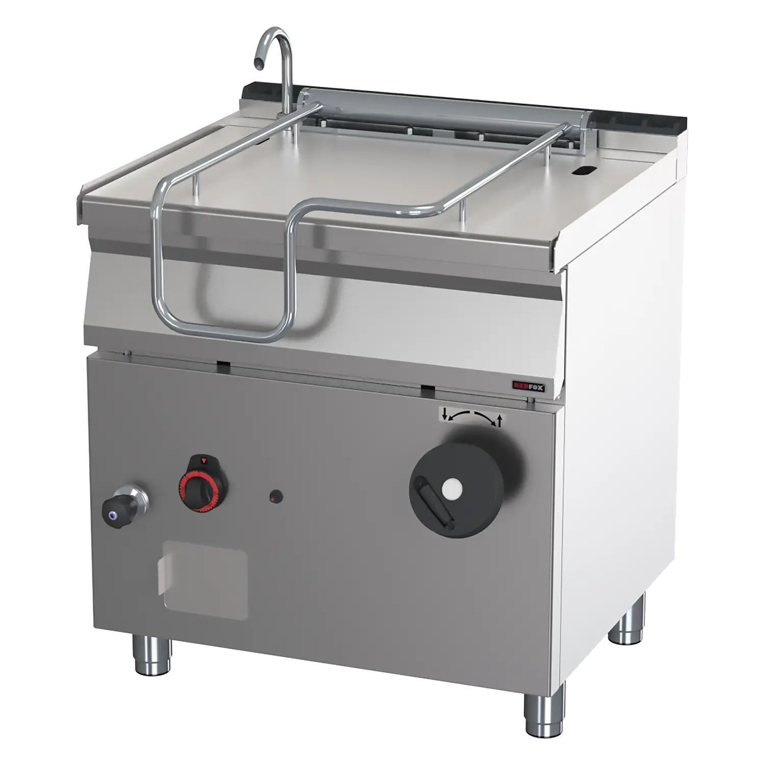 Sauteuse basculante manuelle à gaz 50 l fond en acier | REDFOX - BR 70/80 G