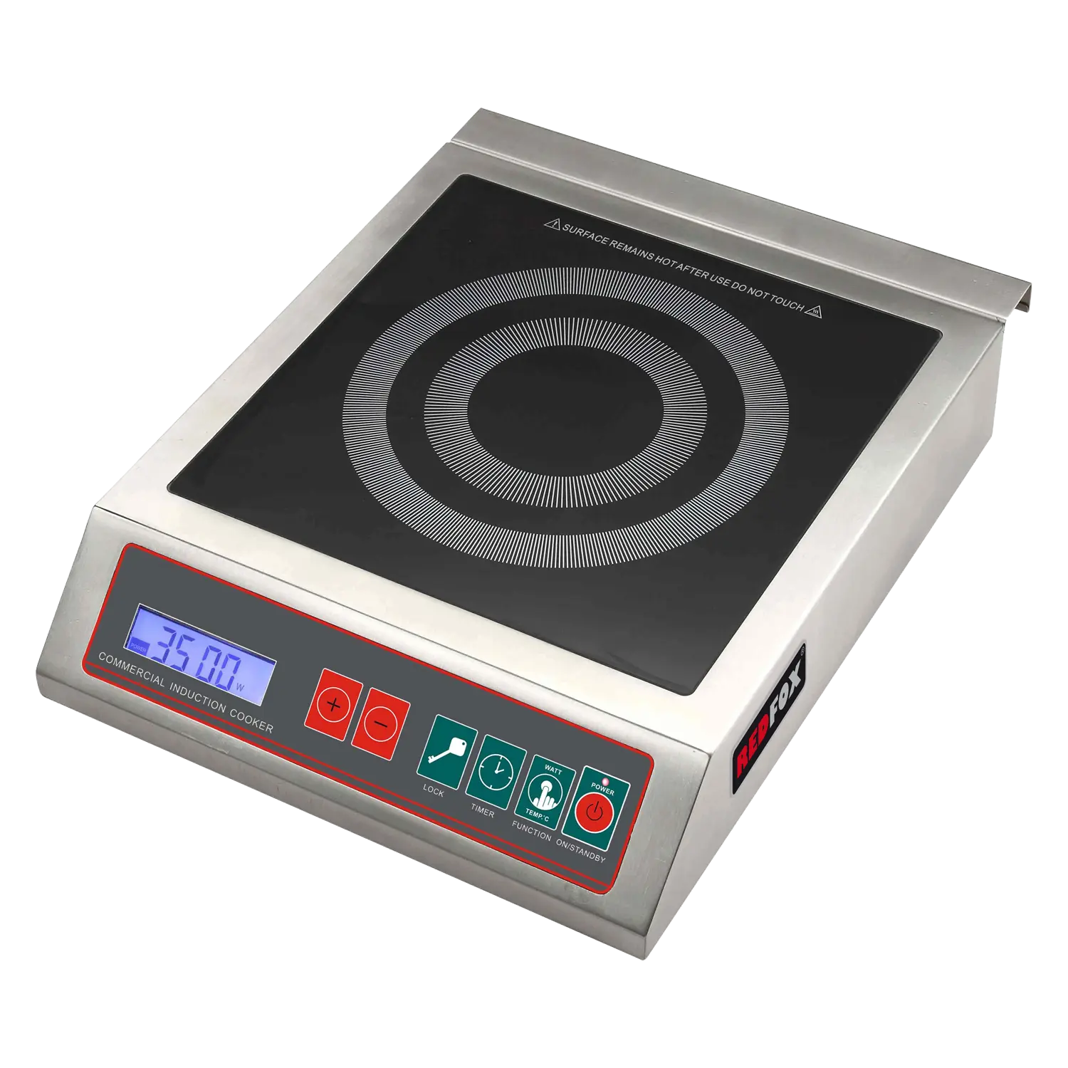 Fourneau électrique de table à induction 12 niveaux de performance digi. panneau de commande 230 V | REDFOX - RIB 3536 ET