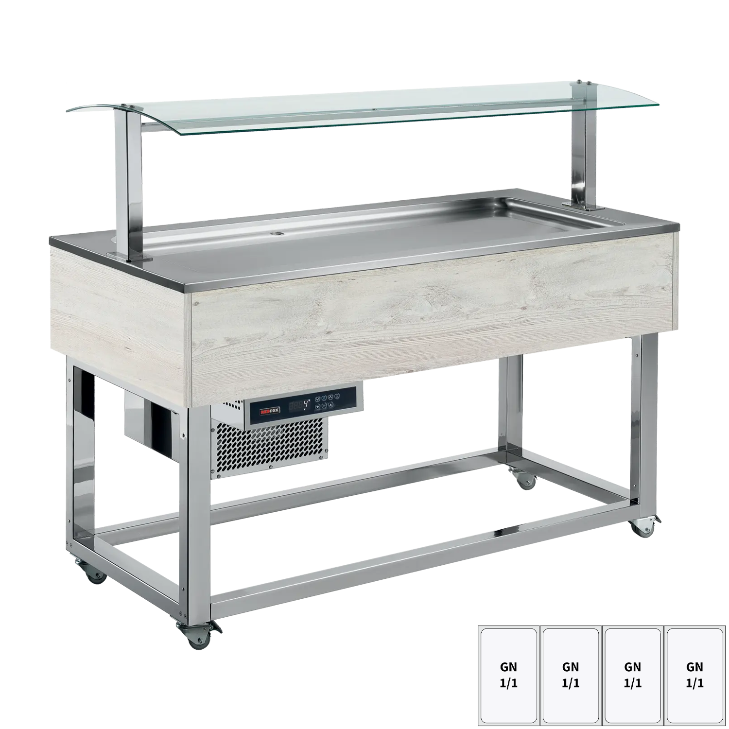 Buffet à froid positif GN 4-1/1 Hemlock | REDFOX - ES LIME+ 4H