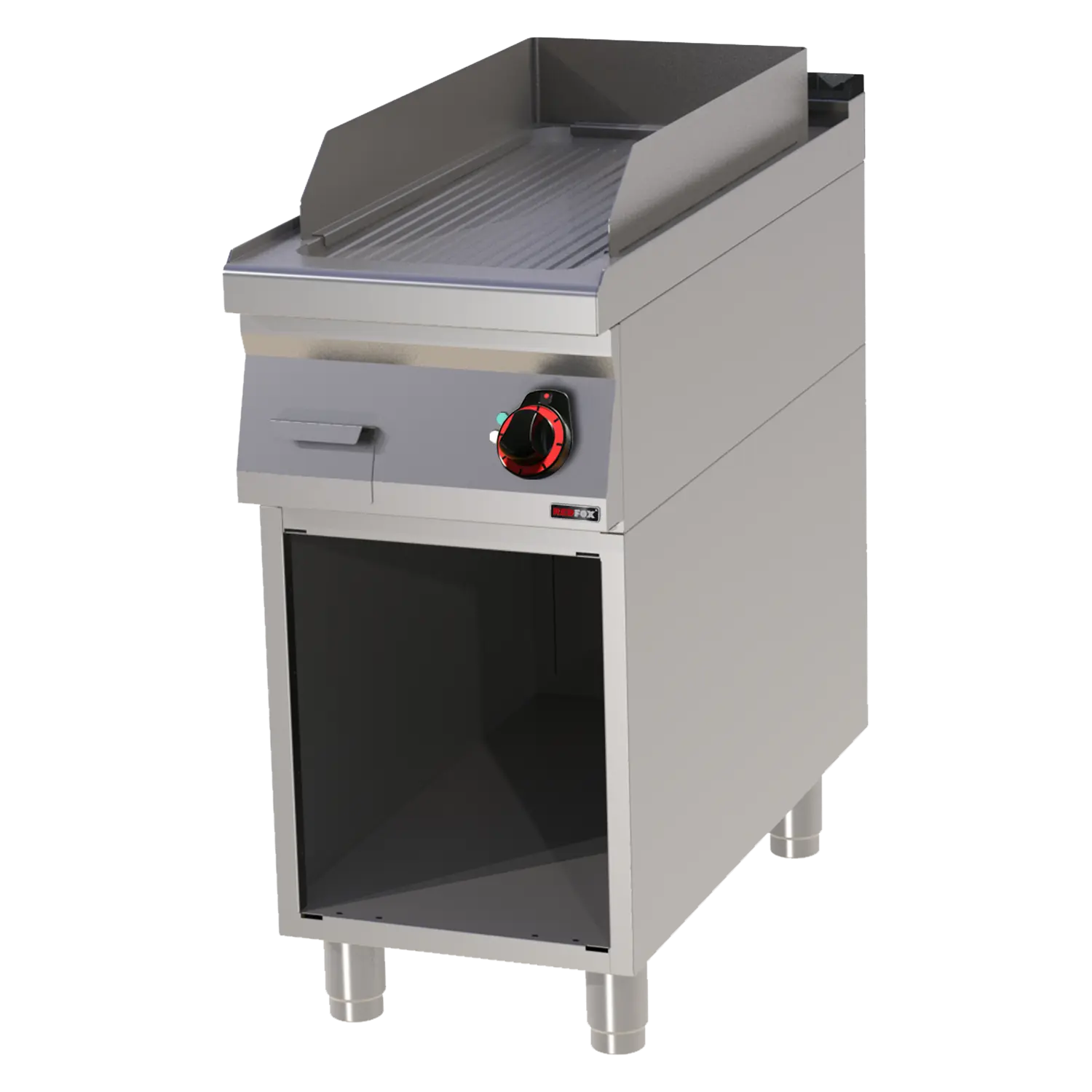 Plaque de cuisson 31x65 électrique nervurée avec soubassement 400 V | REDFOX - FTR 90/40 E