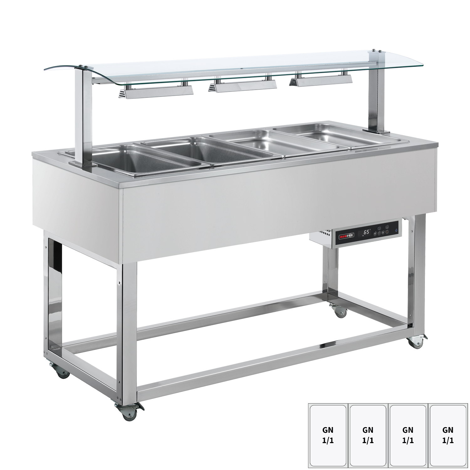 Buffet chauffé, à eau GN 4-1/1 RAL | REDFOX - ES RED+ 4R
