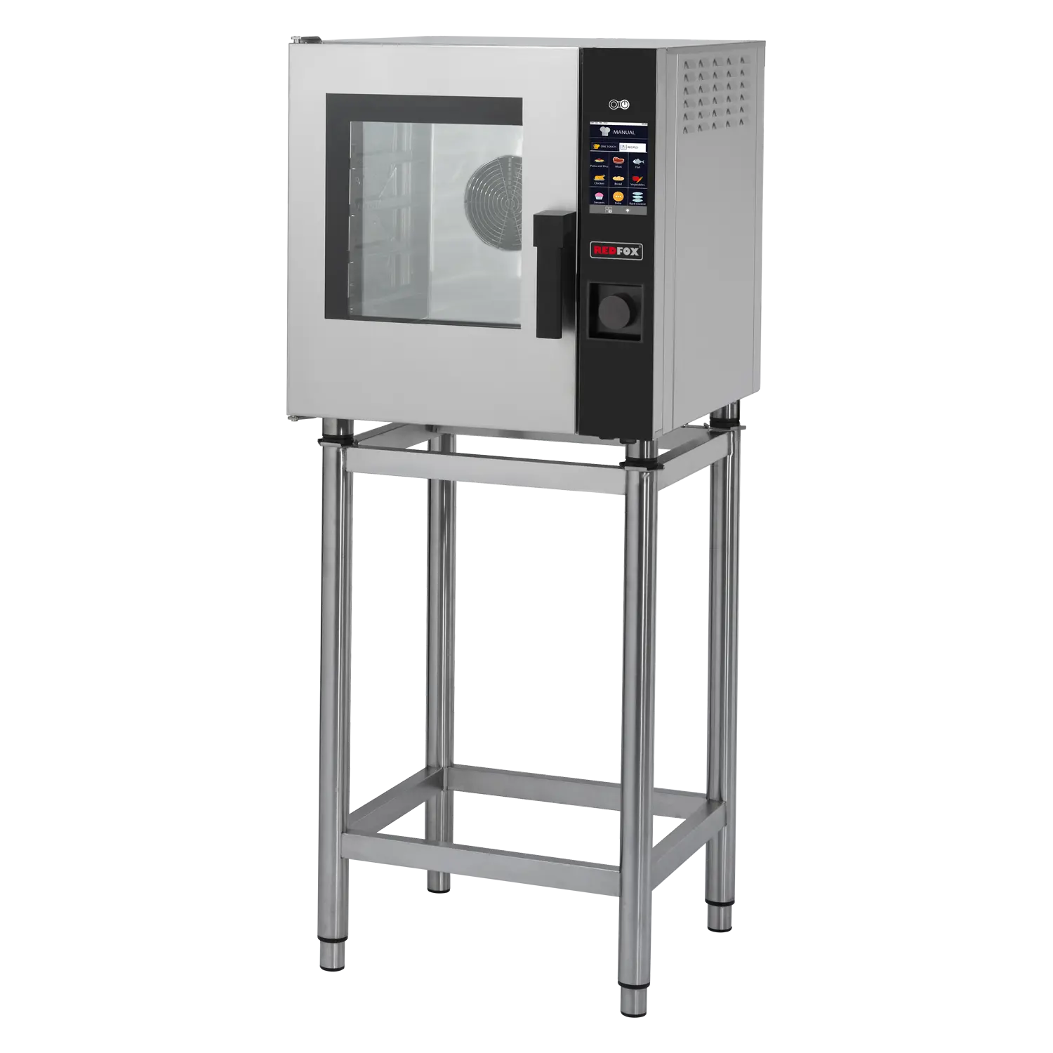 Four à convection électrique 5x GN 2/3, 4,8 kW, à injection, tactile, lavage automatique, porte gauche | REDFOX - MPD 0523 X ELAM