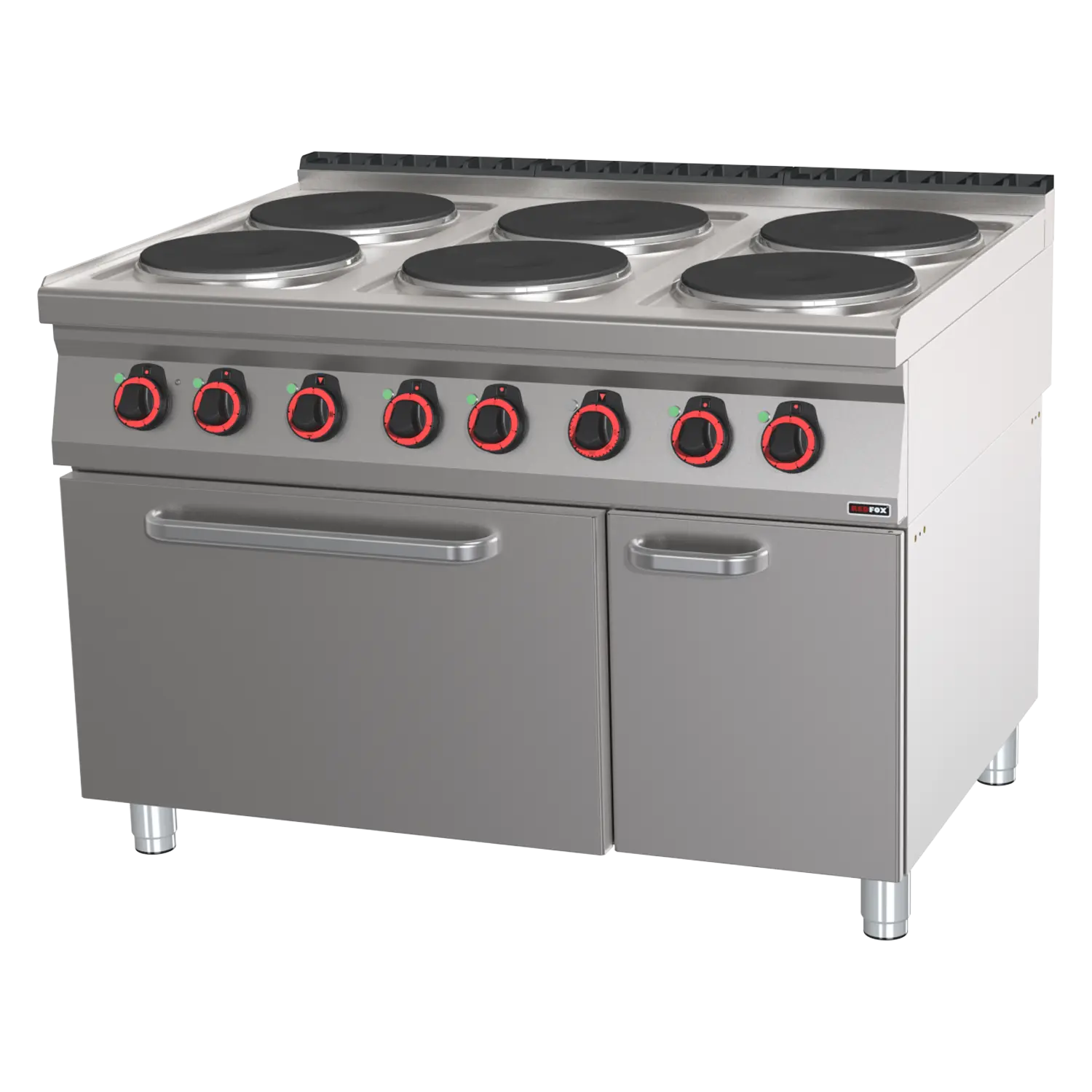 Fourneau électrique 6 feux avec four GN 2/1 | REDFOX - SPT 90/120-21 E