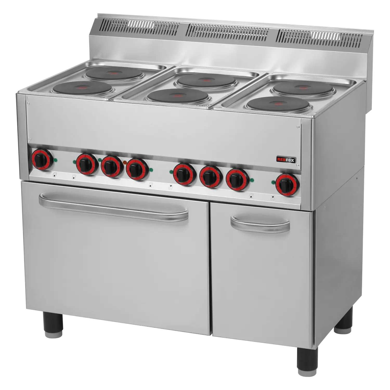 Fourneau électrique avec four à air chaud électrique GN 1/1 - 6x feu 400 V | REDFOX - SPT 90 ELS