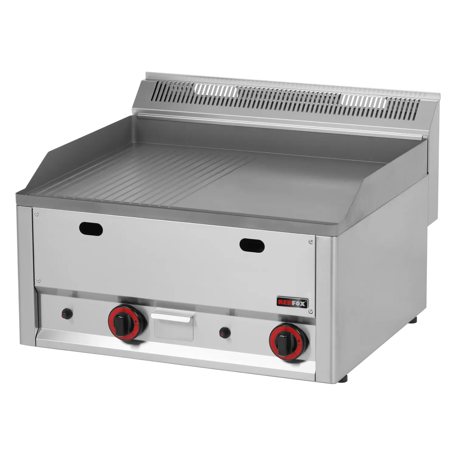 Plaque de cuisson 65x48 à gaz nervurée sans soubassement | REDFOX - FTHR 60 GL